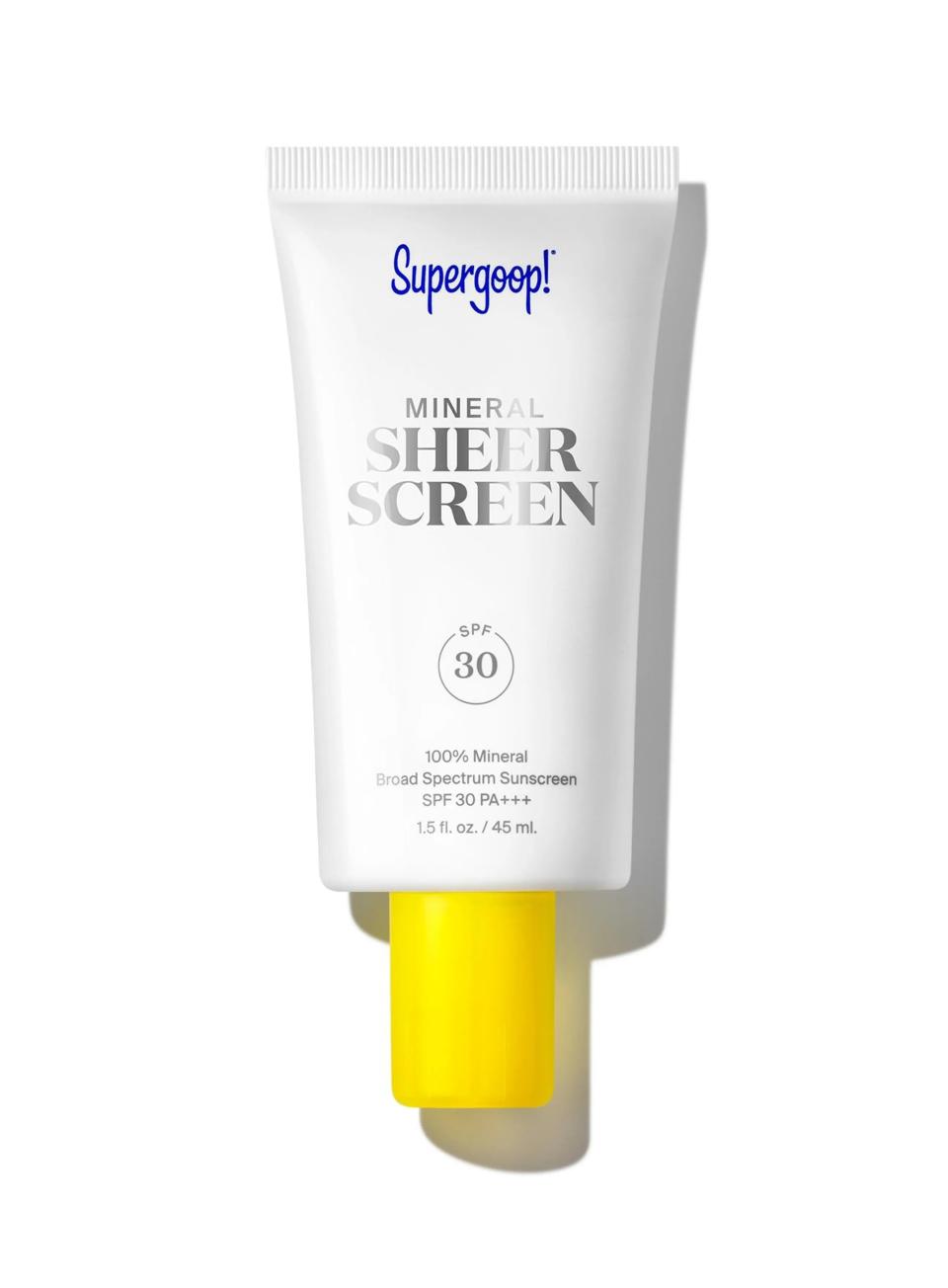 Supergoop! Mineral Sheerscreen SPF 30, best mineral sunscreen