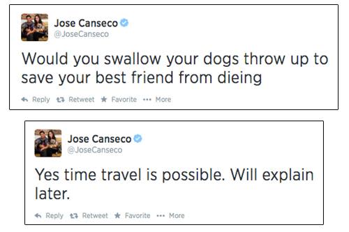 Tweet from Jose Canseco