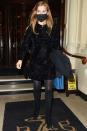 <p>Princess Beatrice is seen leaving The Connaught Hotel in London on Thursday after meeting a friend for dinner. </p>