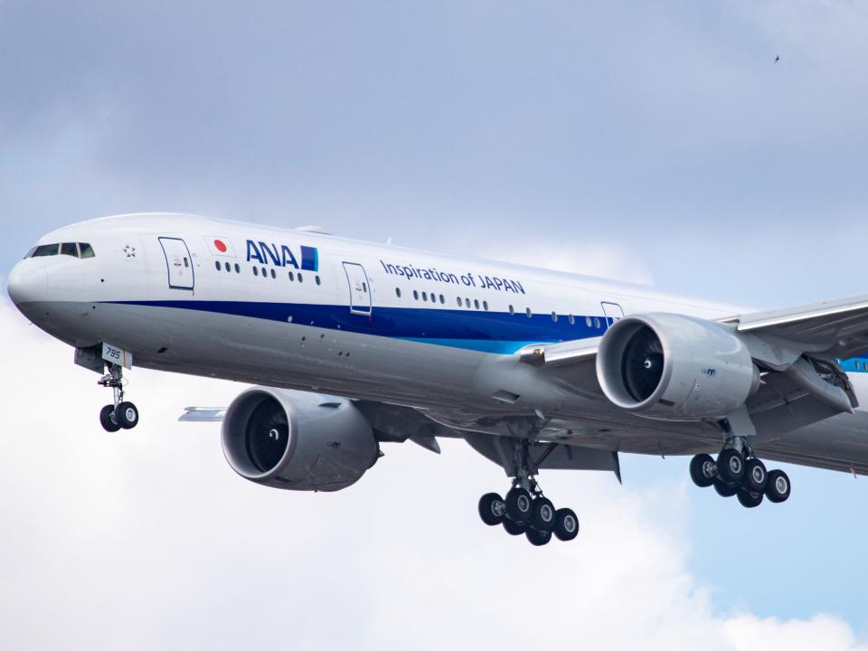 All Nippon Airways Boeing 777-300ER inflight.