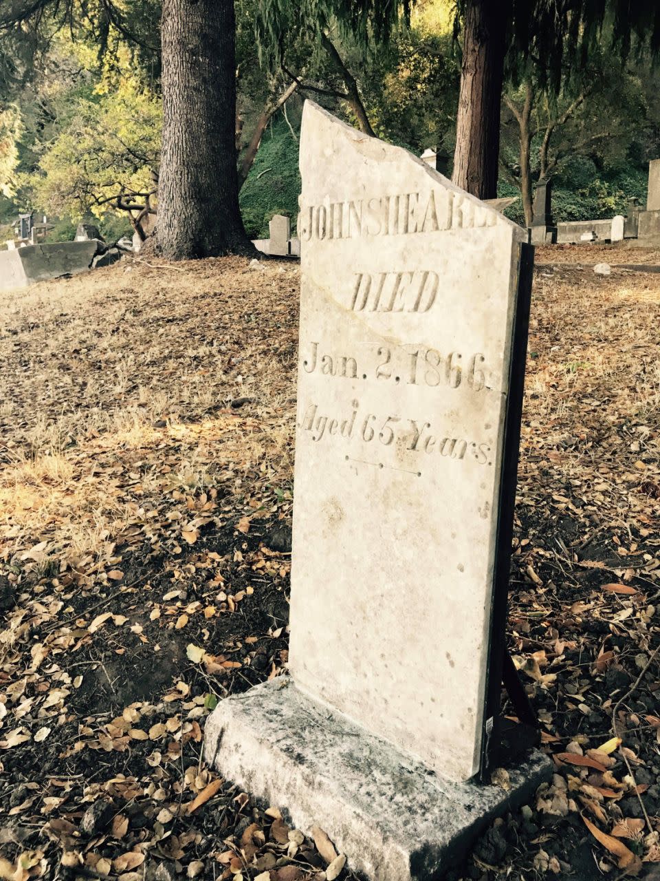 The youngest person to be buried in Evergreen Cemetery from the gold rush days was an infant just 19 days old. Photo: Carly Williams/Be