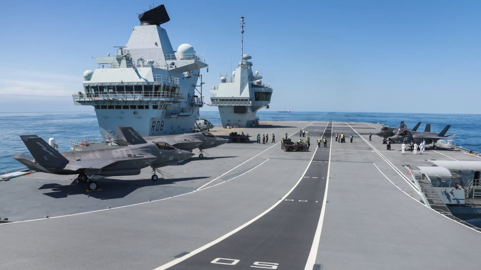 British F-35Bs aboard HMS <em>Queen Elizabeth</em>. <em>Crown Copyright</em>