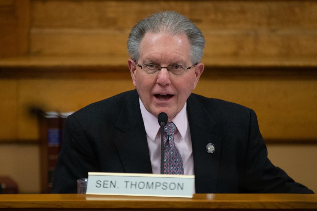 Sen. Mike Thompson, R-Shawnee, backed an election bill that started as an elimination of the three-day grace period for mail ballots but ended up being amended with even more controversial election law changes.