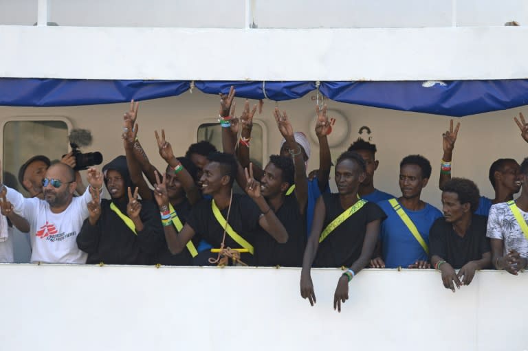 Loud cheers could be heard from the Aquarius as it docked in Malta on Wednesday