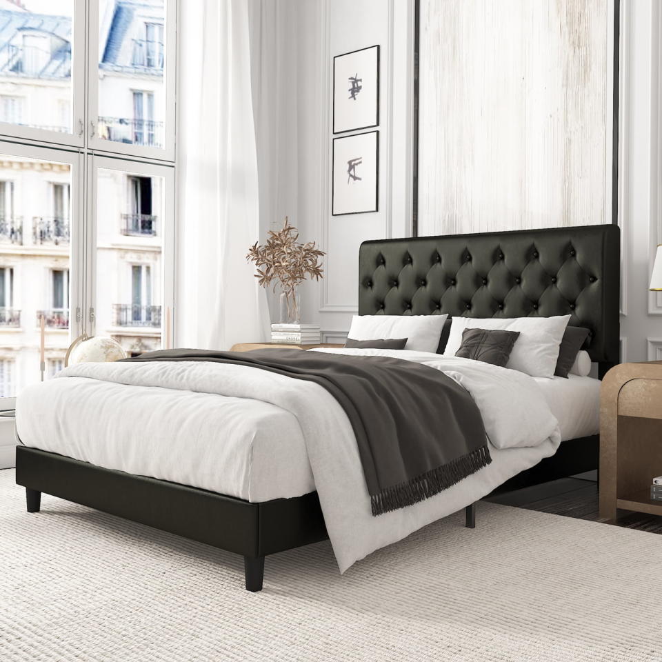 <p><a href="https://go.redirectingat.com?id=74968X1596630&url=https%3A%2F%2Fwww.walmart.com%2Fip%2FAmolife-Queen-Bed-Frame-with-Adjustable-Headboard-Diamond-Button-Tufted-Style-Black%2F481435060&sref=https%3A%2F%2Fwww.goodhousekeeping.com%2Fhome-products%2Fg45209823%2Fbest-cheap-bed-frames%2F" rel="nofollow noopener" target="_blank" data-ylk="slk:Shop Now;elm:context_link;itc:0;sec:content-canvas" class="link ">Shop Now</a></p><p>Bed Frame With Adjustable Headboard</p><p>walmart.com</p><p>$159.98</p>