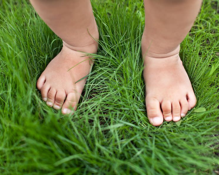 Barefoot walks in the grass may not be so harmless, due to ticks. (Photo: Getty Images)