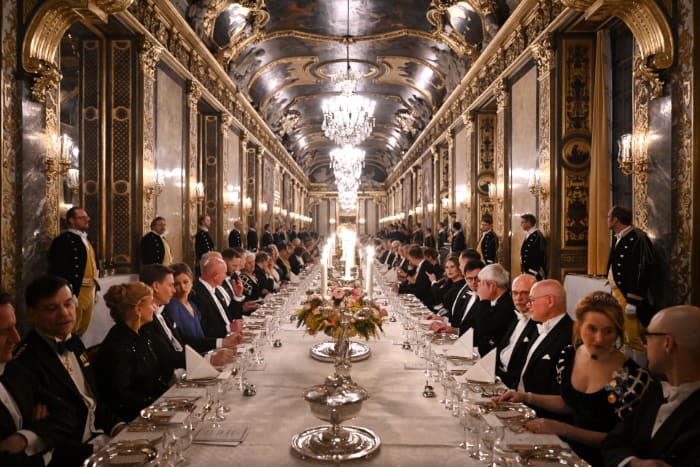 Cena de gala de los reyes de Suecia al matrimonio Macron