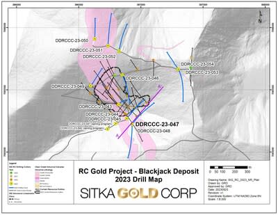 Figure 2: Plan Map Showing the Location of DDRCCC-23-047 (CNW Group/Sitka Gold Corp.)