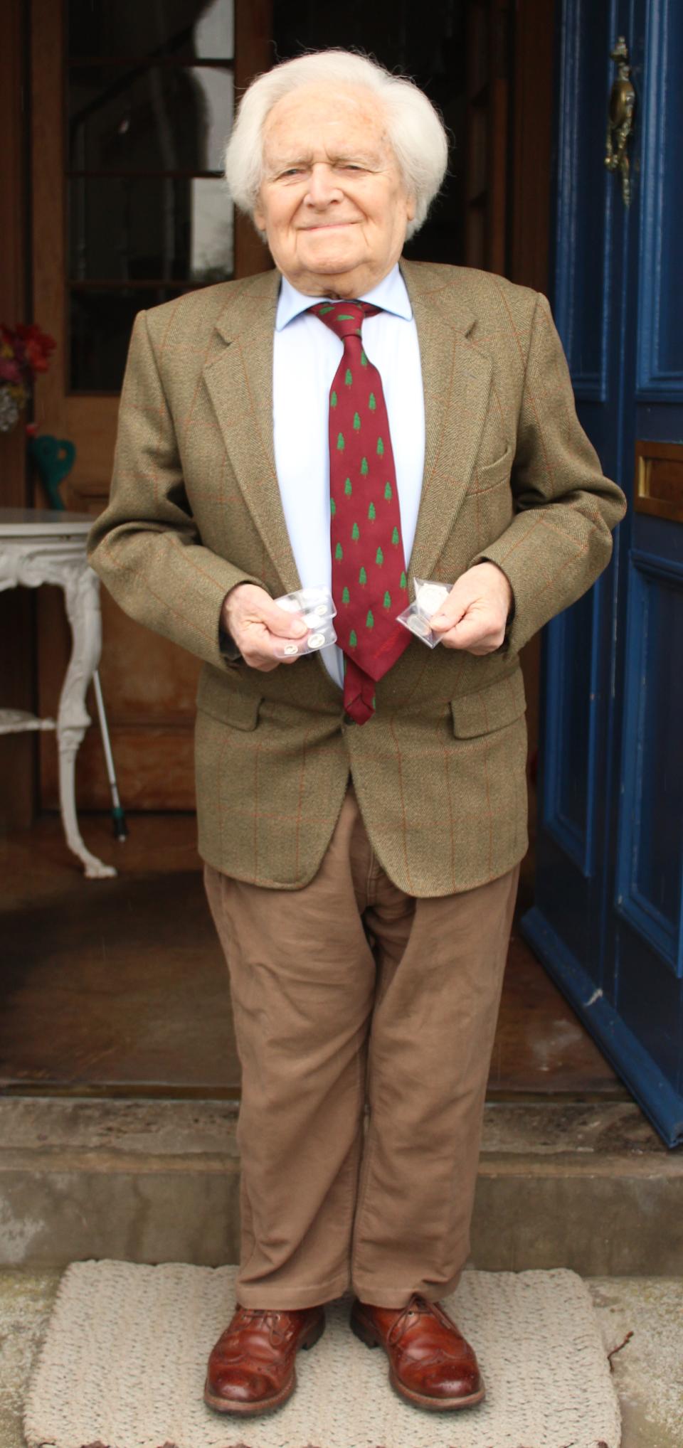 George Stewart, 101 years old, still walks to Church every Sunday, went skiing in the Alps months after his 100th birthday. (Buckingham Palace)