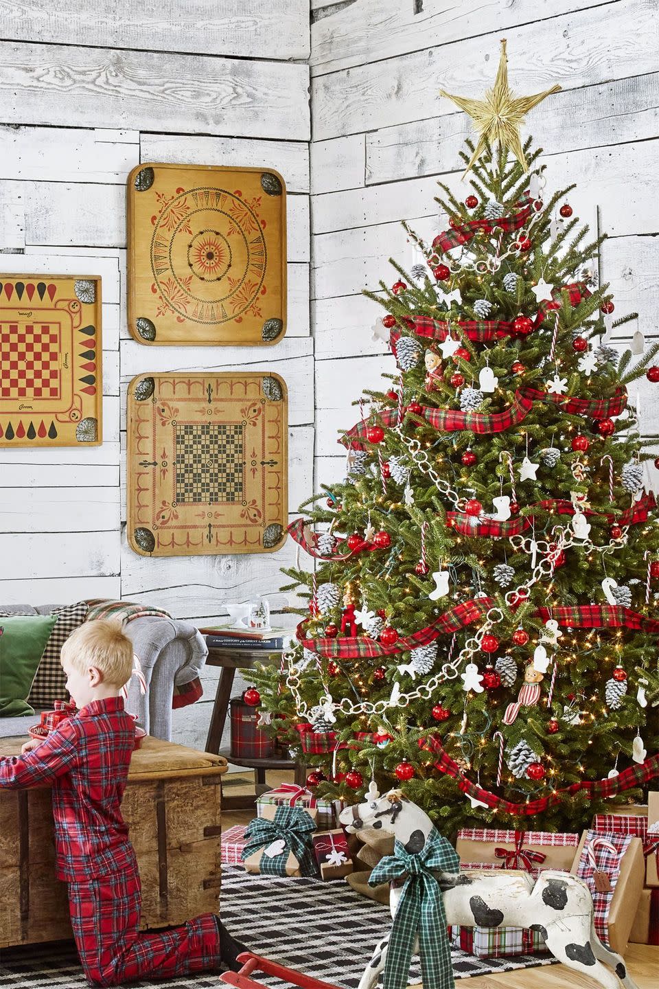 Red and Green Plaid Ribbon Tree