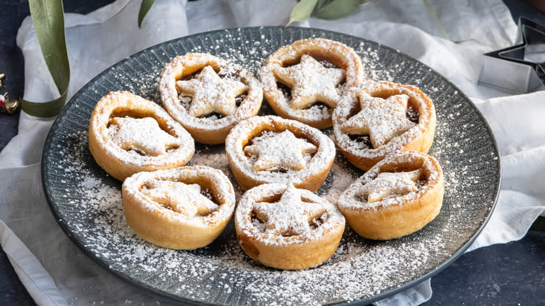 mince pies on a plate 