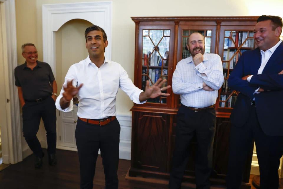 Rishi Sunak, pictured at a campaign event in Edinburgh, says the race is not yet determined (Jeff J Mitchell/PA) (PA Wire)