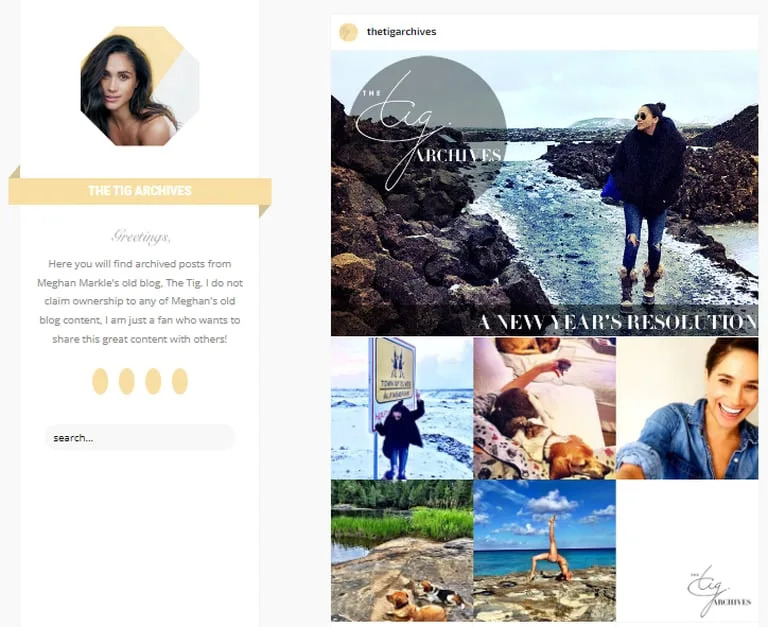 The Tig, the blog where Meghan Markle shared part of her lifestyle, fashion, recipes and exercise