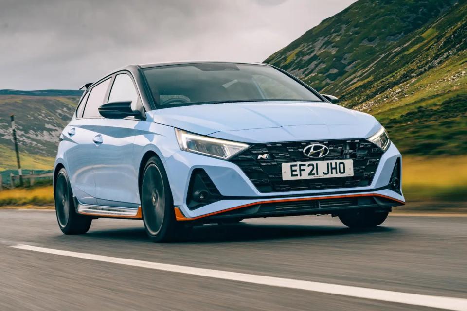 <p>There are various choices for a modern hot hatch but if you can pry yourself away from the popular and well-priced Fiesta ST then the Hyundai i20N may be worth a look. <strong>206bhp </strong>is channelled through a limited-slip differential while the 18in alloys are wrapped in Pirelli P Zero tyres as standard. Sturdier front knuckles plus more negative camber and more chassis bracing mean the i20N can provide great cornering confidence albeit with mild torque steer on more cambered roads.</p>