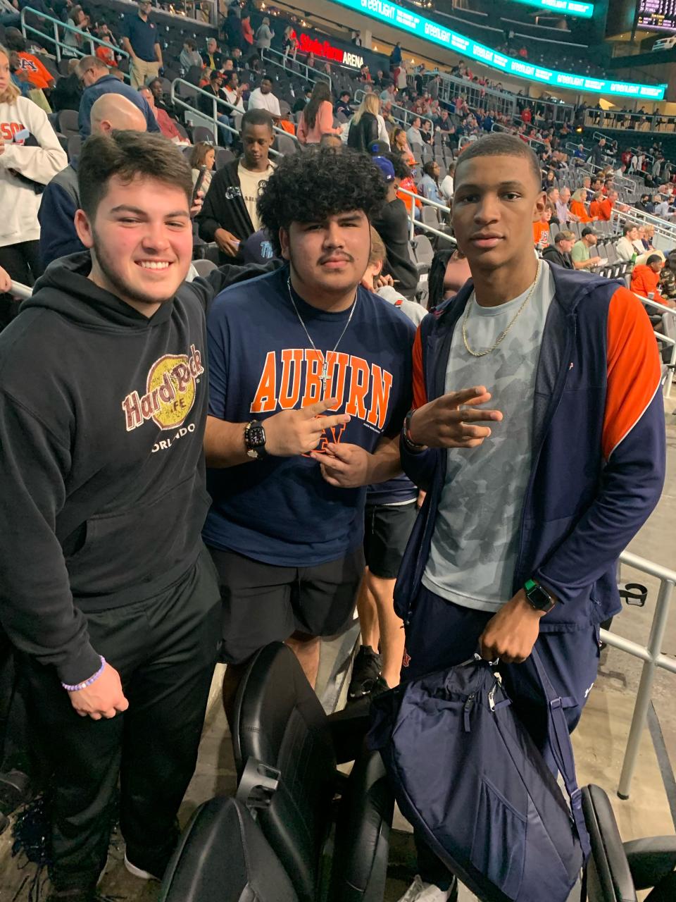 From left to right: High school friends Lucas Buffkin, Johnny Espinosa and Jabari Smith, the potential No. 1 overall pick in the 2022 NBA Draft.