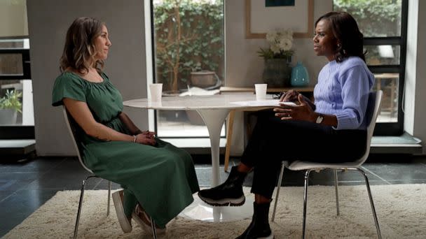 PHOTO: Rachel Firkus speaks with '20/20's' Deborah Roberts about her ex-husband's murder conviction. (ABC News)