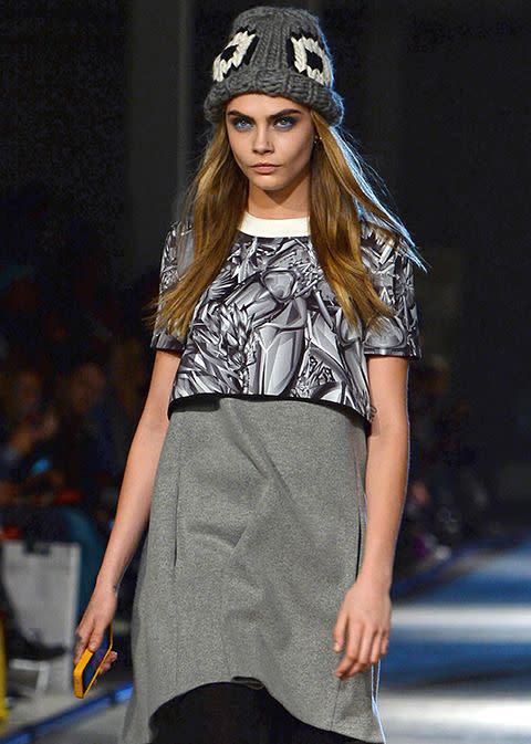 Cara famously took selfies of herself on the runway at the recent Giles show.