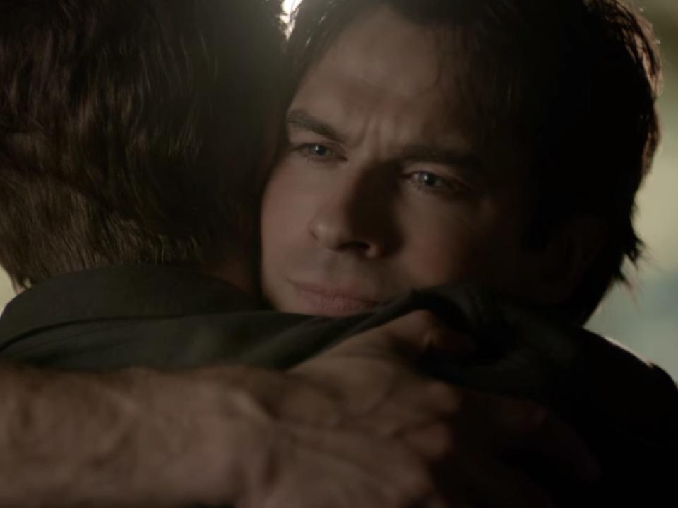 the vampire diaries series finale stefan damon hug