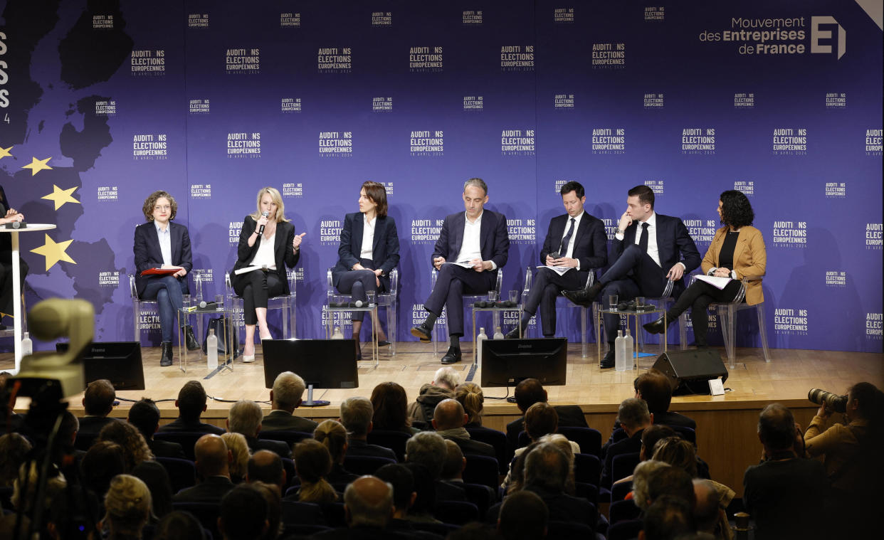 Aux européennes, les groupes des candidats français s’engagent à ne pas s’allier à l’extrême droite (sauf un) - photo de plusieurs candidats aux européennes prise le 18 avril 2024