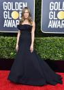 <p>In Dior Haute Couture at the Golden Globes.</p>