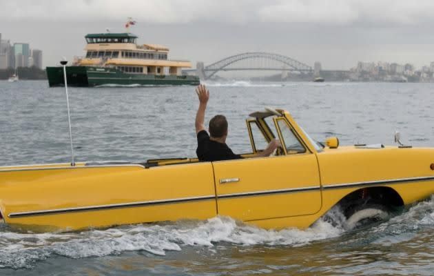 Jason Fischer is the Operations Manager at the Gosford Classic Car Museum showing off the latest addition to the collection. Source: Getty