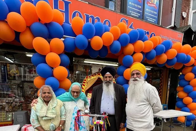 Gurmit's mother (far left) and father (far right) first opened C&S in 1974. They endured racism, no English skills and cultural ignorance to make the store a success -Credit:C&S Homestore