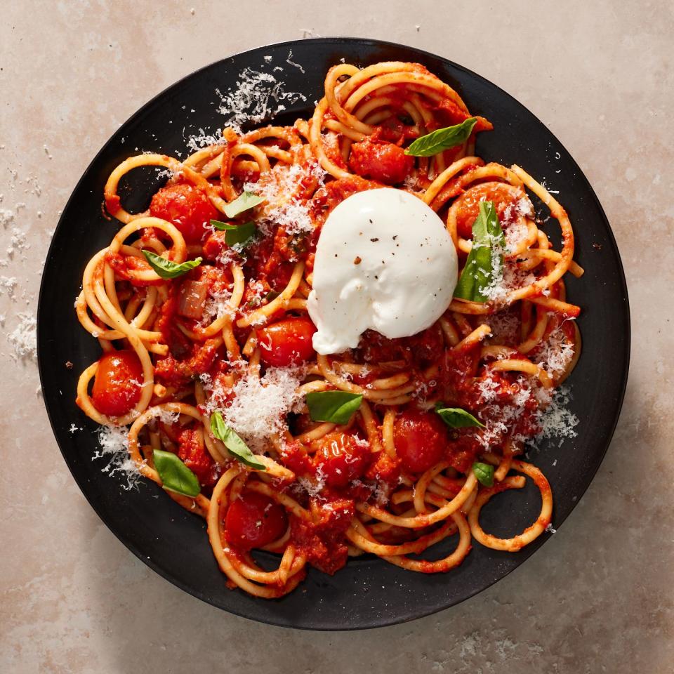 <p>Forgive us the pun, but the pastabilities for making <a href="https://www.delish.com/cooking/recipe-ideas/g3176/weeknight-pasta-dinners/" rel="nofollow noopener" target="_blank" data-ylk="slk:pasta;elm:context_link;itc:0" class="link ">pasta</a> are pretty much <em>endless</em>. Looking for a <a href="https://www.delish.com/holiday-recipes/valentines-day/g2524/romantic-dinner-for-two/" rel="nofollow noopener" target="_blank" data-ylk="slk:romantic dinner;elm:context_link;itc:0" class="link ">romantic dinner</a>? Pasta always impresses. Want something extra <a href="https://www.delish.com/cooking/g2150/comfort-food/" rel="nofollow noopener" target="_blank" data-ylk="slk:comforting;elm:context_link;itc:0" class="link ">comforting</a>? Pasta always delivers. Need an easy <a href="https://www.delish.com/weeknight-dinners/" rel="nofollow noopener" target="_blank" data-ylk="slk:weeknight dinner;elm:context_link;itc:0" class="link ">weeknight dinner</a>? Yep, you guessed it, we’re turning to pasta, and you should too. It satisfies our every craving, whether that be for a <a href="https://www.delish.com/cooking/menus/g2616/italian-dinner-recipes/" rel="nofollow noopener" target="_blank" data-ylk="slk:classic Italian dish;elm:context_link;itc:0" class="link ">classic Italian dish</a> or something new to the table; can be jazzed up for a multi-step <a href="https://www.delish.com/weeknight-dinners/" rel="nofollow noopener" target="_blank" data-ylk="slk:dinner;elm:context_link;itc:0" class="link ">dinner</a> or made all in <a href="https://www.delish.com/cooking/g1461/easy-one-pot-dinner-recipes/" rel="nofollow noopener" target="_blank" data-ylk="slk:one pot;elm:context_link;itc:0" class="link ">one pot</a>. So what are you waiting for? Check out our favorite pasta recipes for ideas—we know what you’ll be having for dinner tonight 😉.</p><p>We’re sure you’re familiar with the classics (and likely have them in your <a href="https://www.delish.com/weeknight-dinners/" rel="nofollow noopener" target="_blank" data-ylk="slk:weeknight dinner;elm:context_link;itc:0" class="link ">weeknight dinner</a> rotation), but just in case, we’ve included lots of recipes for our favorites here. Some are super straightforward and standard, like our <a href="https://www.delish.com/cooking/recipe-ideas/a55312/best-homemade-fettuccine-alfredo-recipe/" rel="nofollow noopener" target="_blank" data-ylk="slk:fettuccine Alfredo;elm:context_link;itc:0" class="link ">fettuccine Alfredo</a>, our <a href="https://www.delish.com/cooking/recipe-ideas/a23120127/vegetarian-baked-ziti/" rel="nofollow noopener" target="_blank" data-ylk="slk:vegetarian baked ziti;elm:context_link;itc:0" class="link ">vegetarian baked ziti</a>, or our <a href="https://www.delish.com/cooking/recipe-ideas/a28899805/pasta-pomodoro-recipe/" rel="nofollow noopener" target="_blank" data-ylk="slk:pasta pomodoro;elm:context_link;itc:0" class="link ">pasta pomodoro</a>, while some are a little more outside the (pasta) box, like our <a href="https://www.delish.com/cooking/recipe-ideas/a35462887/southern-baked-mac-and-cheese-recipe/" rel="nofollow noopener" target="_blank" data-ylk="slk:Southern baked mac & cheese;elm:context_link;itc:0" class="link ">Southern baked mac & cheese</a> (made with a cheesy, eggy custard), our <a href="https://www.delish.com/cooking/recipe-ideas/a35843843/broccoli-rabe-and-italian-sausage-lasagna-recipe/" rel="nofollow noopener" target="_blank" data-ylk="slk:broccoli rabe & Italian sausage lasagna;elm:context_link;itc:0" class="link ">broccoli rabe & Italian sausage lasagna</a>, or our <a href="https://www.delish.com/cooking/recipe-ideas/a37579274/chipotle-spaghetti-recipe/" rel="nofollow noopener" target="_blank" data-ylk="slk:chipotle spaghetti;elm:context_link;itc:0" class="link ">chipotle spaghetti</a>. We’ve got all the super old-school <a href="https://www.delish.com/cooking/g4627/italian-pasta-recipes/" rel="nofollow noopener" target="_blank" data-ylk="slk:Italian pasta;elm:context_link;itc:0" class="link ">Italian pasta</a> greats too, like <a href="https://www.delish.com/cooking/recipe-ideas/a38453029/pasta-alla-gricia-recipe/" rel="nofollow noopener" target="_blank" data-ylk="slk:pasta alla gricia;elm:context_link;itc:0" class="link ">pasta alla gricia</a>, <a href="https://www.delish.com/cooking/recipe-ideas/a26092759/pasta-puttanesca-recipe/" rel="nofollow noopener" target="_blank" data-ylk="slk:pasta puttanesca;elm:context_link;itc:0" class="link ">pasta puttanesca</a>, <a href="https://www.delish.com/cooking/recipe-ideas/a29777181/classic-mostaccioli-recipe/" rel="nofollow noopener" target="_blank" data-ylk="slk:baked mostaccioli;elm:context_link;itc:0" class="link ">baked mostaccioli</a>, and <a href="https://www.delish.com/cooking/recipe-ideas/a34922698/bucatini-pasta-recipe/" rel="nofollow noopener" target="_blank" data-ylk="slk:bucatini all’amatriciana;elm:context_link;itc:0" class="link ">bucatini all’amatriciana</a>. They’re our favorites to whip out for special occasions, because they’re super easy to make but sound crazy impressive.</p><p>Feeling bored of pasta (the <em>horror!</em>)? We got you too. Try some of our innovative pasta recipes or our creative takes on old standbys to jazz up your pasta nights. Check out our <a href="https://www.delish.com/cooking/recipe-ideas/a38807611/miso-bolognese-recipe/" rel="nofollow noopener" target="_blank" data-ylk="slk:miso bolognese;elm:context_link;itc:0" class="link ">miso bolognese</a>, our <a href="https://www.delish.com/cooking/recipe-ideas/a38496653/chicken-tikka-alfredo-recipe/" rel="nofollow noopener" target="_blank" data-ylk="slk:chicken tikka Alfredo;elm:context_link;itc:0" class="link ">chicken tikka Alfredo</a> (trust us, it works), our <a href="https://www.delish.com/cooking/recipe-ideas/a38807940/thai-drunken-noodles-recipe/" rel="nofollow noopener" target="_blank" data-ylk="slk:Thai drunken carbonara noodles;elm:context_link;itc:0" class="link ">Thai drunken carbonara noodles</a>, or our <a href="https://www.delish.com/cooking/a38726736/kimchi-pasta-recipe/" rel="nofollow noopener" target="_blank" data-ylk="slk:one-pot creamy kimchi shells;elm:context_link;itc:0" class="link ">one-pot creamy kimchi shells</a>. Want to take things up a notch? Make your own pasta at home—<a href="https://www.delish.com/cooking/recipe-ideas/a32842783/pasta-dough-recipe/" rel="nofollow noopener" target="_blank" data-ylk="slk:homemade pasta dough;elm:context_link;itc:0" class="link ">homemade pasta dough</a> is a labor of love that will take even the most boring of pasta dishes to the next level.</p><p>Want even more pasta inspiration? Check out our favorite <a href="https://www.delish.com/cooking/g3250/penne-pasta/" rel="nofollow noopener" target="_blank" data-ylk="slk:penne pasta;elm:context_link;itc:0" class="link ">penne pasta</a> recipes, <a href="https://www.delish.com/cooking/g3086/spaghetti/" rel="nofollow noopener" target="_blank" data-ylk="slk:spaghetti;elm:context_link;itc:0" class="link ">spaghetti</a> recipes, and <a href="https://www.delish.com/cooking/menus/g28486991/easy-gnocchi-recipes/" rel="nofollow noopener" target="_blank" data-ylk="slk:gnocchi recipes;elm:context_link;itc:0" class="link ">gnocchi recipes</a> too.</p>