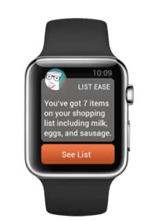 List Ease app running on Apple Watch