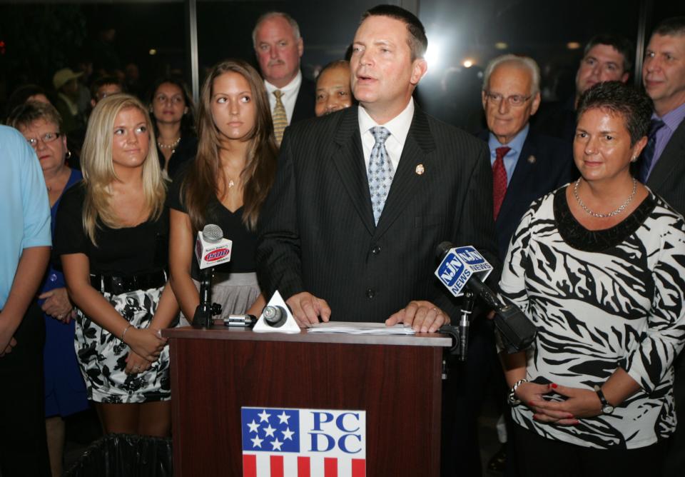 Passaic County Sheriff Richard Berdnik shortly after his win pictured with his family.