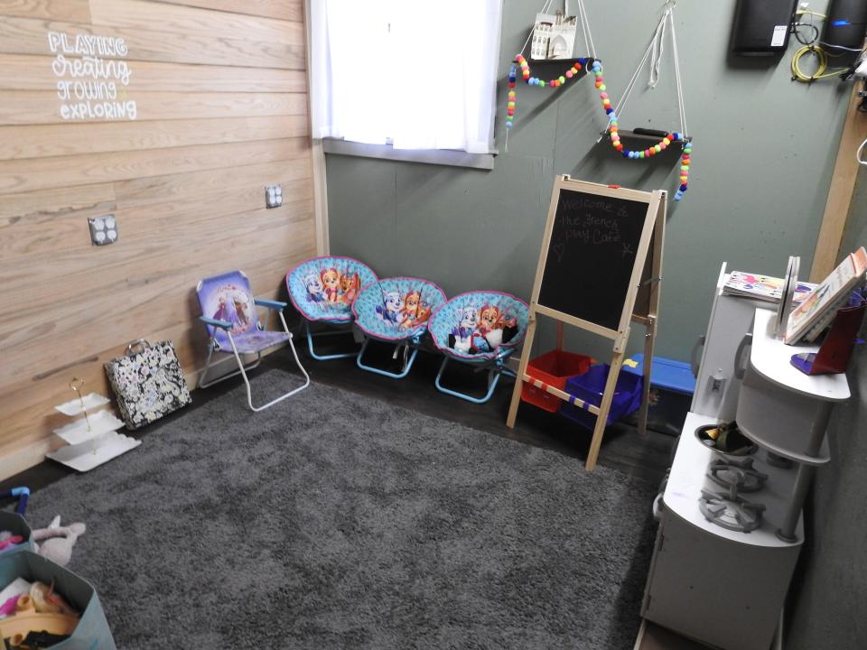 Kimberly Yoder incorporated a play area into her new coffee shop, so children have their own area when parents want to sit and have a beverage or snack.
