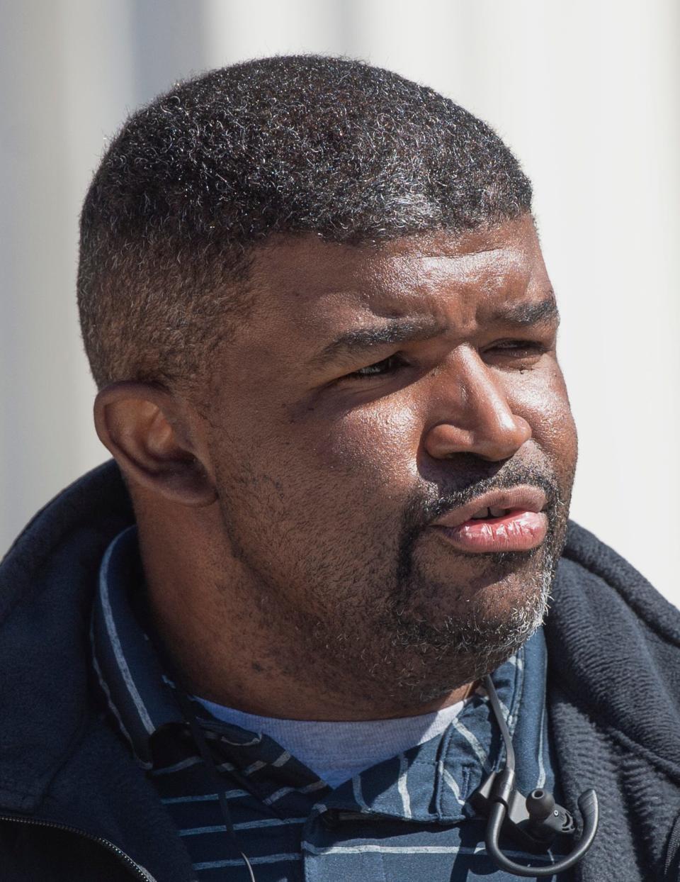 Jackson city engineer Charles Williams, with the Public Works Department, addresses the water issues within the city and when water can hopefully be restored to all residents during the weekly press conference at city hall in Jackson, Miss., Monday, Feb., 22, 2021. 