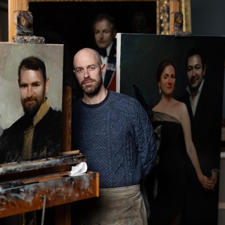 James Hayes in his studio at Talgarth Mansions