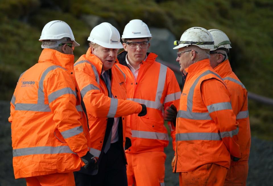 Prime Minister Boris Johnson said Hanson’s site in Penmaenmawr, North Wales, is ‘incredbile’ (Peter Byrne/PA) (PA Wire)