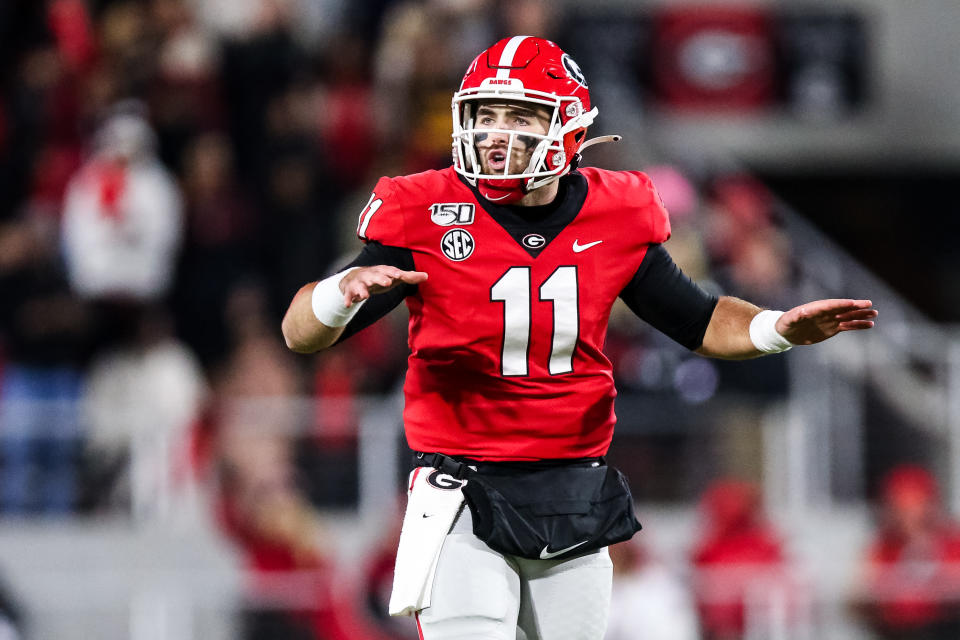 Georgia QB Jake Fromm has long been considered a candidate for the 2020 NFL draft, but that might be changing. (Photo by Carmen Mandato/Getty Images)
