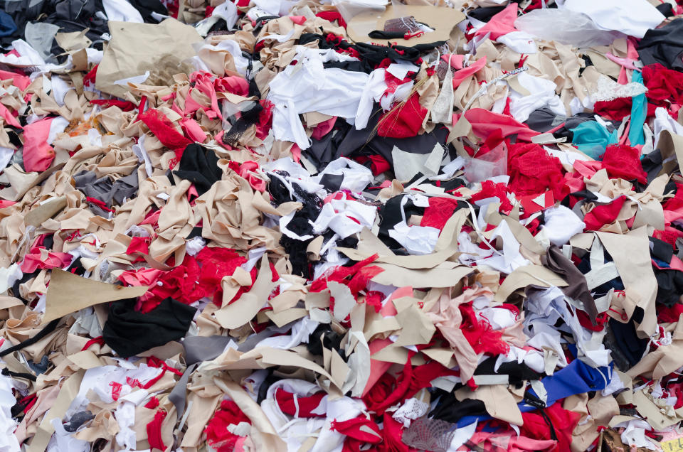 Textile from Sewing factory in municipal disposal dump site