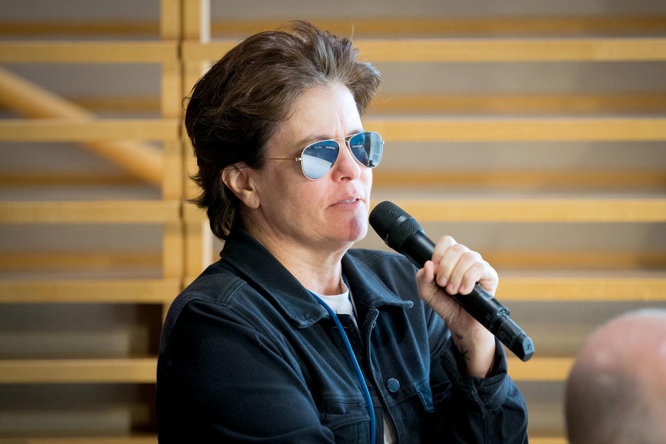 NEW YORK, NEW YORK - NOVEMBER 06: Kara Swisher, Contributing Opinion Writer, The New York Times speaks at 2019 New York Times Dealbook on November 06, 2019 in New York City. (Photo by Mike Cohen/Getty Images for The New York Times)