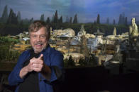 <p>Mark Hamill was on hand to unveil the name of <a rel="nofollow" href="https://www.yahoo.com/movies/disneys-star-wars-land-concept-slideshow-wp-022947702.html" data-ylk="slk:the new 14-acre land;elm:context_link;itc:0;sec:content-canvas;outcm:mb_qualified_link;_E:mb_qualified_link;ct:story;" class="link  yahoo-link">the new 14-acre land</a> during D23 Expo. (Joshua Sudock/Disney Parks) </p>