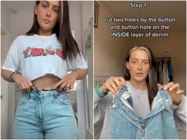 how to make jeans smaller in the waist sew｜TikTok Search