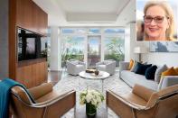 <p>In January, the Oscar winner, 71, officially sold her <a href="https://people.com/home/meryl-streeps-waterfront-nyc-penthouse-sold-for-15-8-million/" rel="nofollow noopener" target="_blank" data-ylk="slk:Manhattan penthouse;elm:context_link;itc:0;sec:content-canvas" class="link ">Manhattan penthouse</a> after almost a year and a half on the market. The actress first listed the nearly 4,000-square-foot apartment with Douglas Elliman back in August 2018 for $24.6 million. It was eventually sold by Sotheby’s International Realty for $15.8 million — almost $10 million less than the initial asking price.</p> <p>The bright four-bedroom, four-and-a-half-bath penthouse features floor-to-ceiling windows with views of the Hudson River, Statue of Liberty, and the Chrysler and Empire State Buildings.</p> <p>Streep and her husband, Don Gummer, bought the condo at River Lofts in 2006 for $10.13 million, according to <em><a href="https://www.businessinsider.com/meryl-streep-new-york-city-penthouse-photos-2019-8#a-study-with-a-built-in-desk-and-shelving-occupies-one-corner-of-the-apartment-8" rel="nofollow noopener" target="_blank" data-ylk="slk:Business Insider;elm:context_link;itc:0;sec:content-canvas" class="link ">Business Insider</a>. </em>The building has previously housed other celebrities, including Gwyneth Paltrow.</p> <p><a href="https://people.com/home/meryl-streeps-waterfront-nyc-penthouse-sold-for-15-8-million/" rel="sponsored noopener" target="_blank" data-ylk="slk:See more photos of Meryl Streep's home.;elm:context_link;itc:0;sec:content-canvas" class="link ">See more photos of Meryl Streep's home.</a></p>