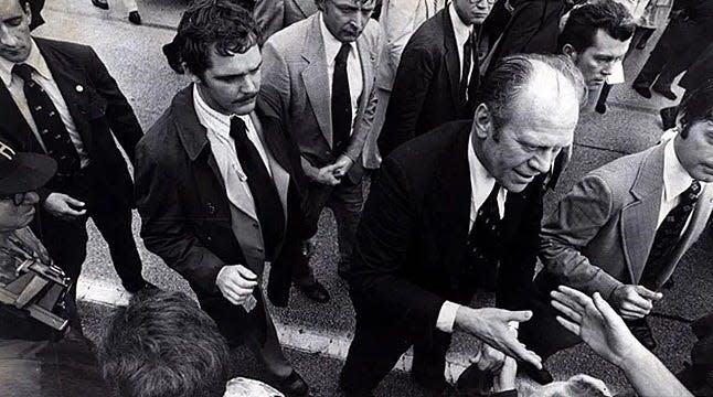 President Gerald R. Ford makes a Palm Beach County stop in 1976.