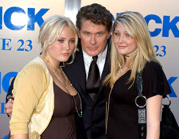 David Hasselhoff and his daughters at the LA premiere of Columbia's Click