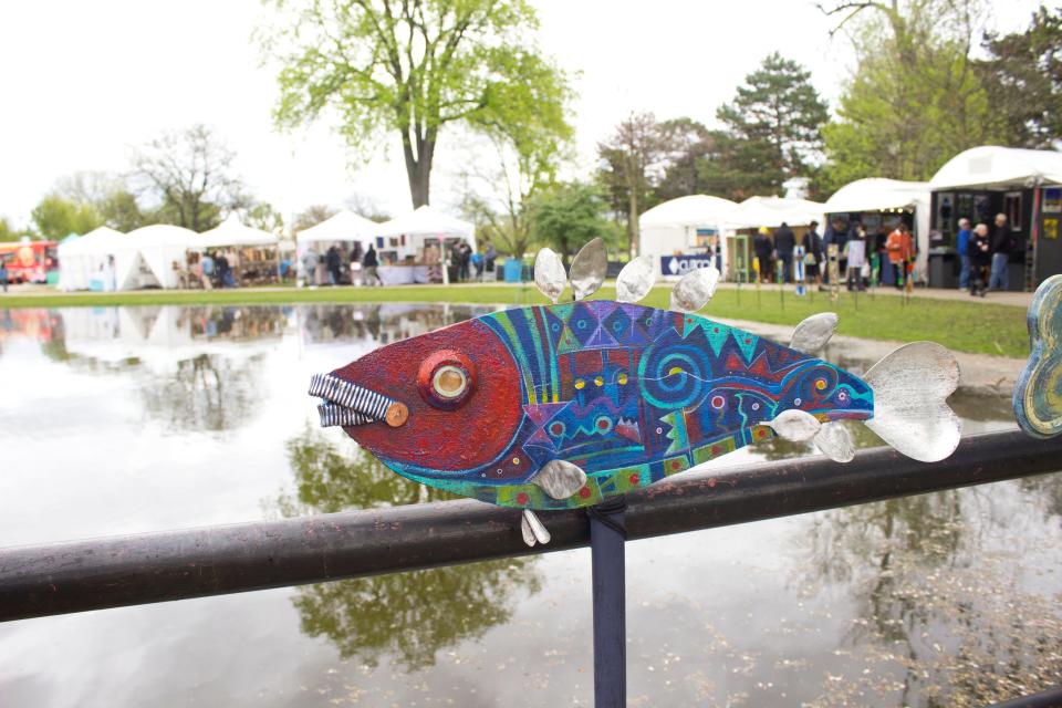 Fish sculpture at Palmer Park's Art Fair.