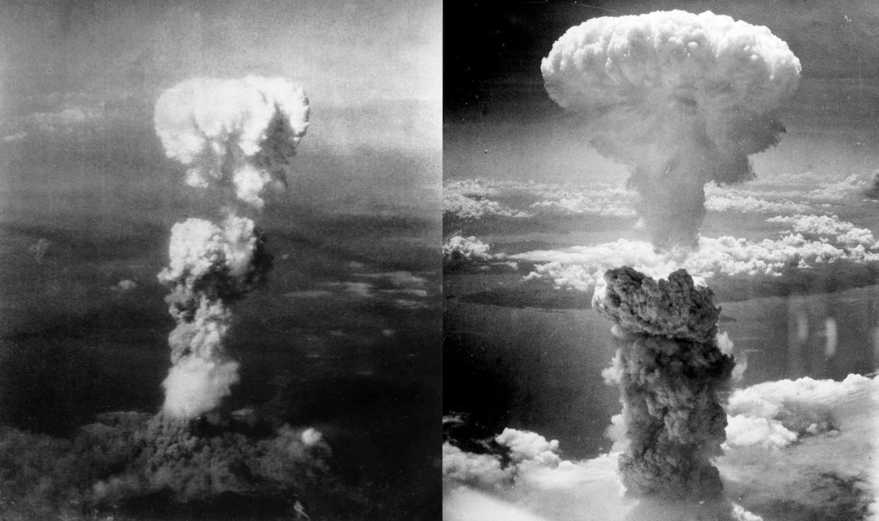 Hiroshima, Aug. 6, 1945, and Nagasaki, Aug. 9, 1945. <a href="http://creativecommons.org/licenses/by-sa/4.0/" rel="nofollow noopener" target="_blank" data-ylk="slk:CC BY-SA;elm:context_link;itc:0;sec:content-canvas" class="link ">CC BY-SA</a>