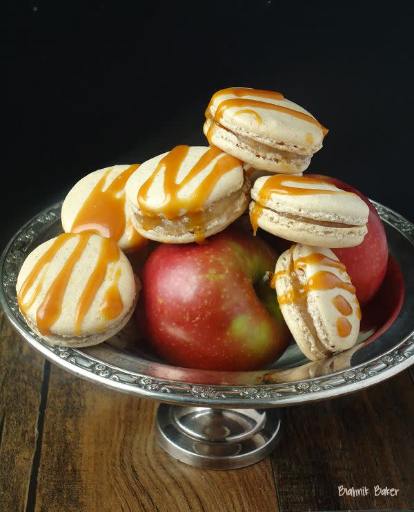 Salted Caramel-Spiced Apple Macarons