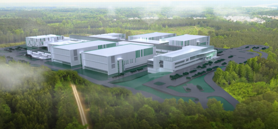 A rendering of Fujifilm Diosynth’s $2 billion manufacturing facility in Holly Springs, N.C.