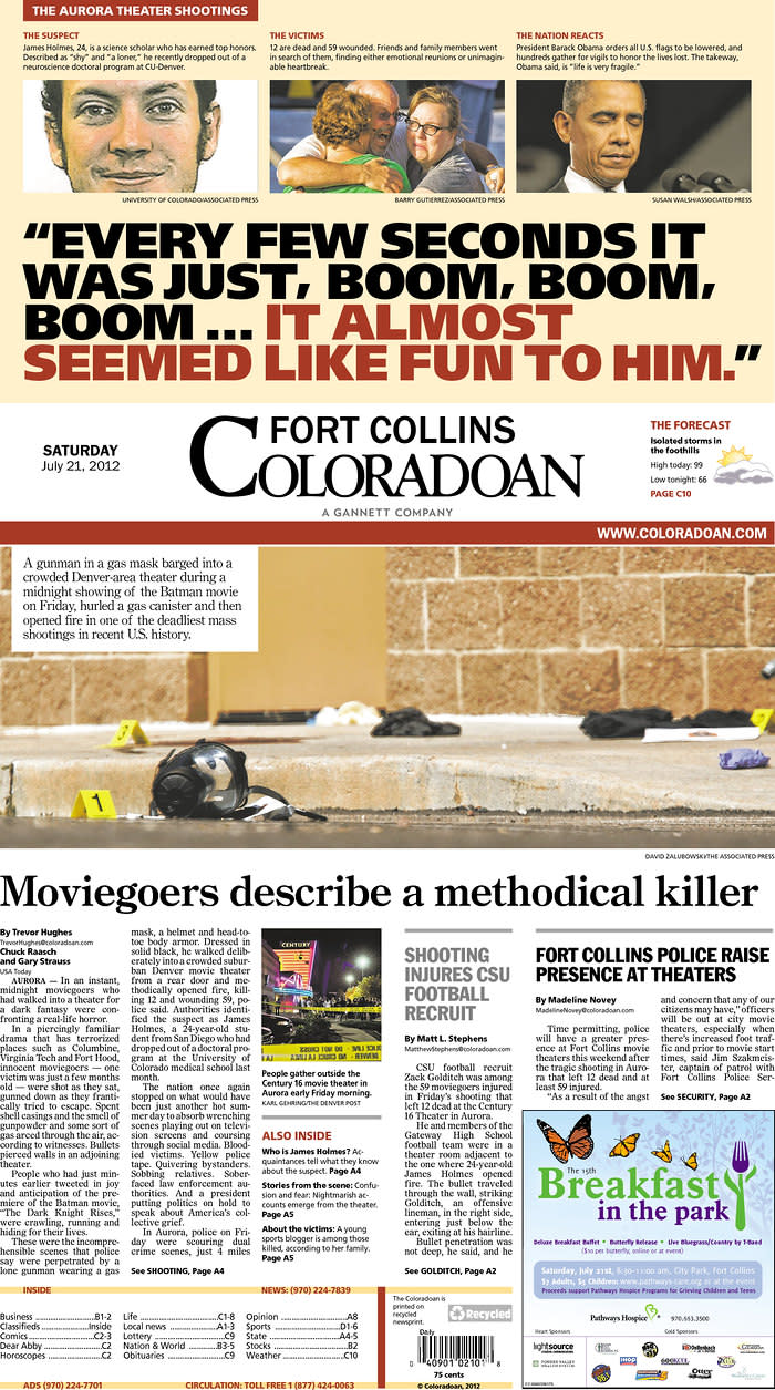 Fort Collins Coloradoan, July 21, 2012