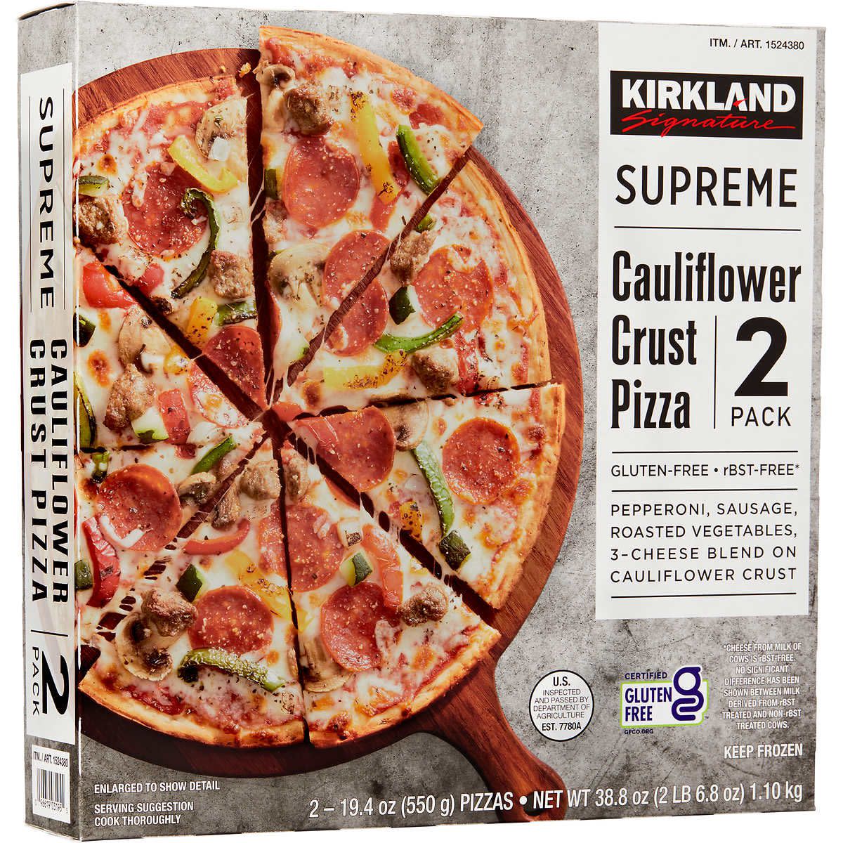 Kirkland Signature Cauliflower Crust Pizza, Supreme, 2-Count