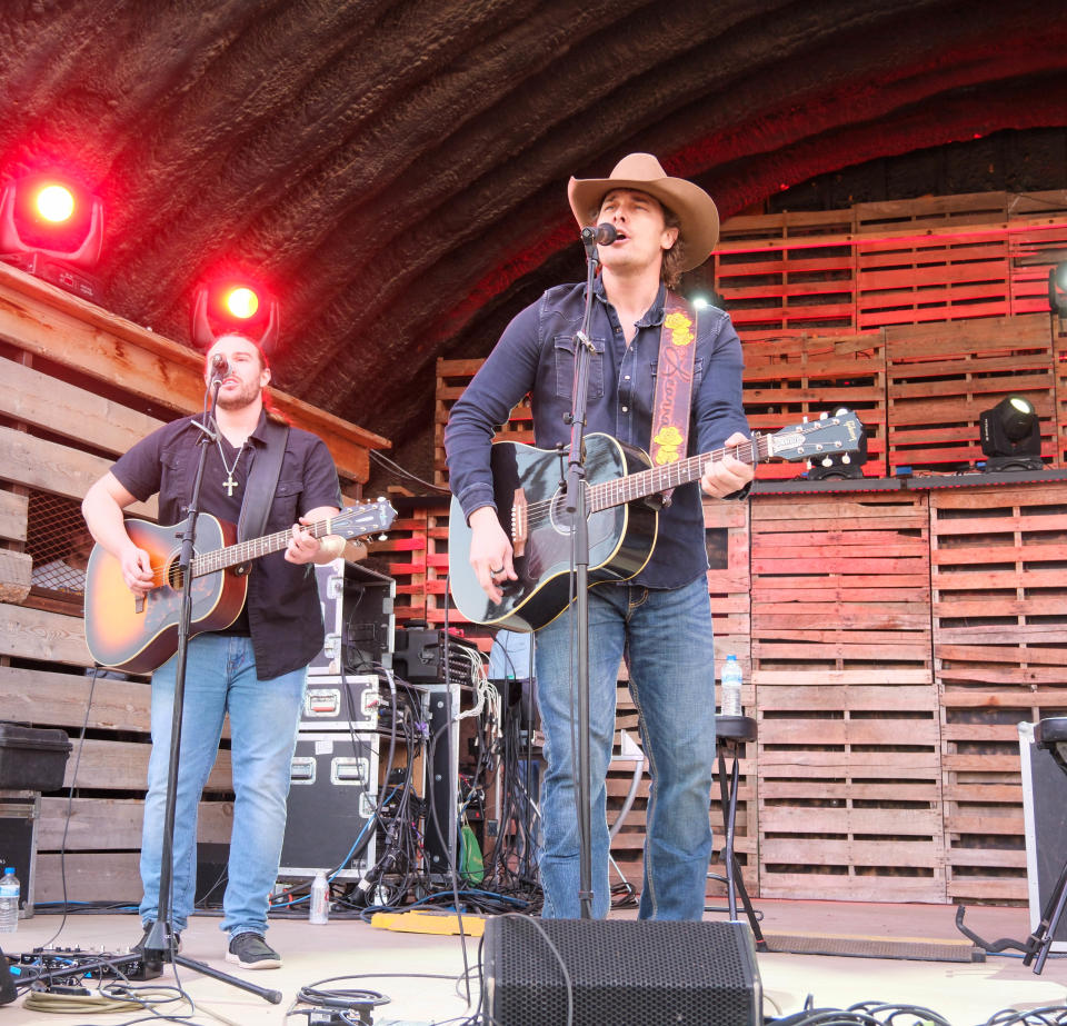 Randall King performs for the crowd Sunday at the Panhandle Boys: West Texas Relief Concert at the Starlight Ranch in Amarillo.