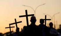 FILE PHOTO: Tribute to the 100,000 victims of the coronavirus disease (COVID-19) and a protest against Brazil's President Jair Bolsonaro, in Sao Paulo