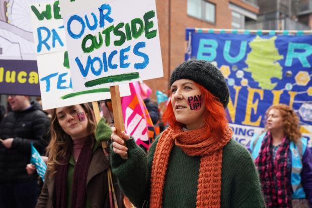 Bradford Telegraph and Argus: Photo from strikes in Manchester